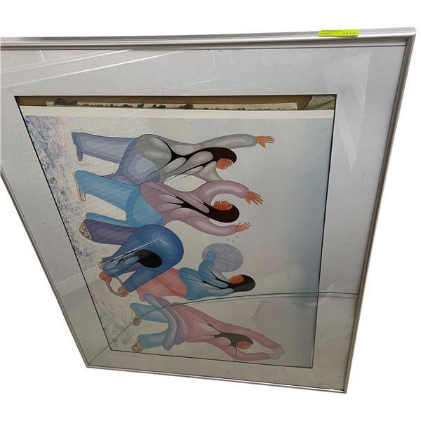 2 Framed Prints of Sydney Harbour 24x34" and First Nations Piece No Glass.