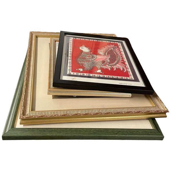 4 Framed Prints with Mostly Persian Themes and Island Life Largeest 13x18"