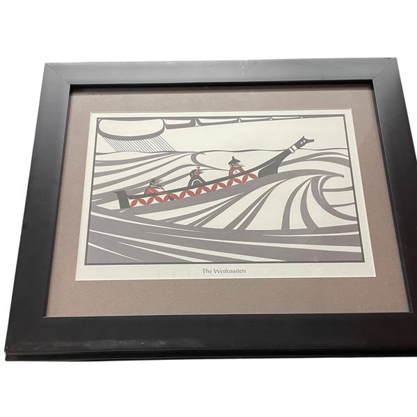 2 Roy Henry Vickers Framed Prints "Salmon Legend" and "The Westcoasters" 16x13 BC First Nations Art