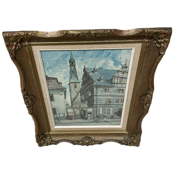 4 Framed Prints with Various Artists and Genres Largest is 18x24"