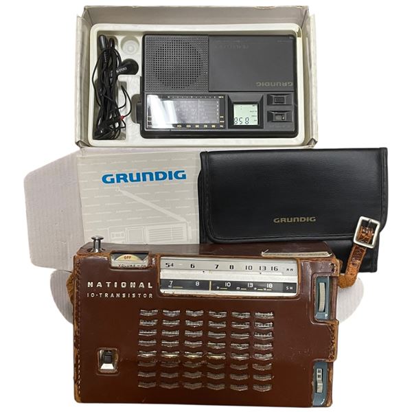 Grundig Traveller II and National 10 Transistor Handheld Radios