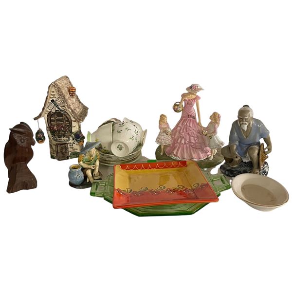 Bone Chin Teacups and Saucer, Uranium Glass and More