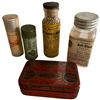 Image 2 : Vintage and Antique Medicine Cabinet Bottle, Tins and Thermometers