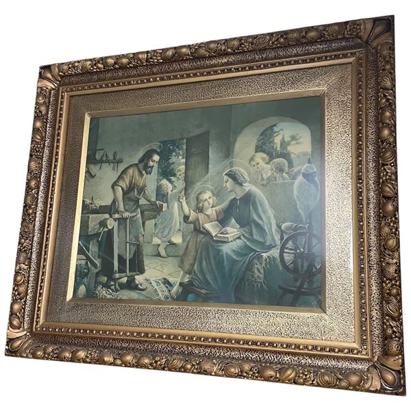 Gilded Framed Catholic Religious Print 30.5x25.5"