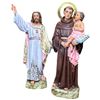 Image 1 : Two Catholic Statues of Jesus and Saint Anthony 17.5" Tall