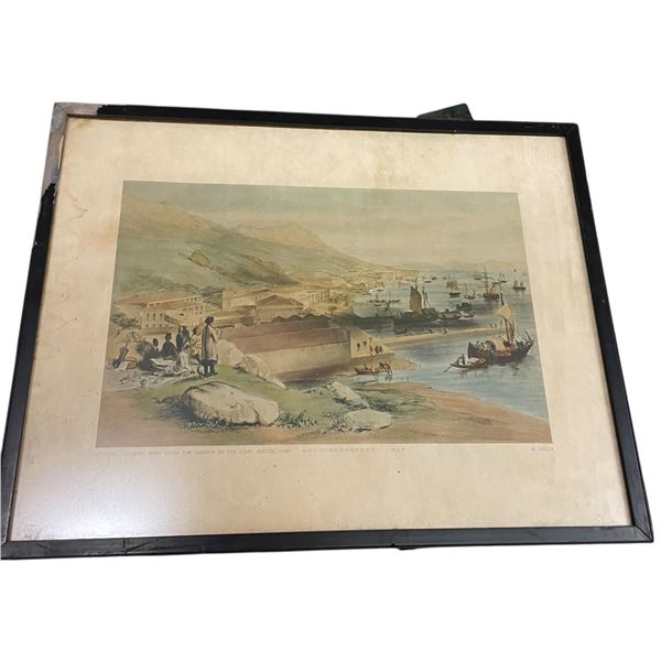 Two Vintage Prints of Life in China by M. Bruce 18.5x14.5"  and Floral Painting