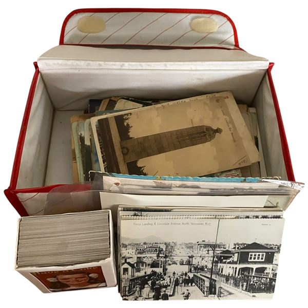 Box of Vintage Post Cards and Coca Cola Cards