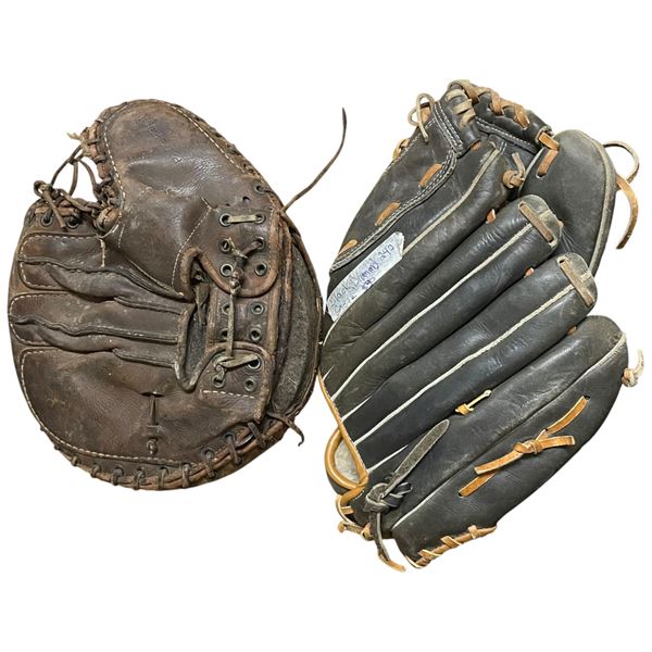 Two Vintage Baseball Gloves
