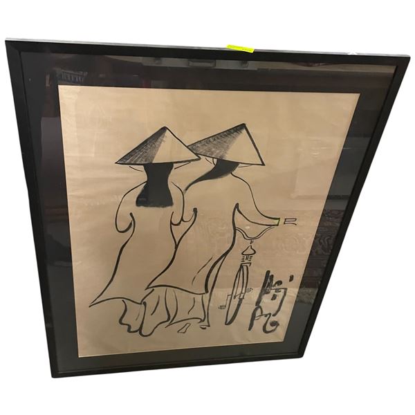 Vietnamese Minimalist Traditional Artwork 29.5x37.5"