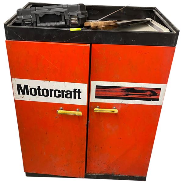 Motorcraft Metal Storage Cupboard 33x18x14", Saws, DeWalt Drill and Paper Cutter