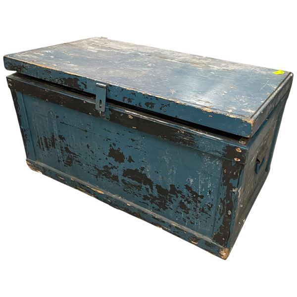 Large Blue Wood Trunk 37x21x17"