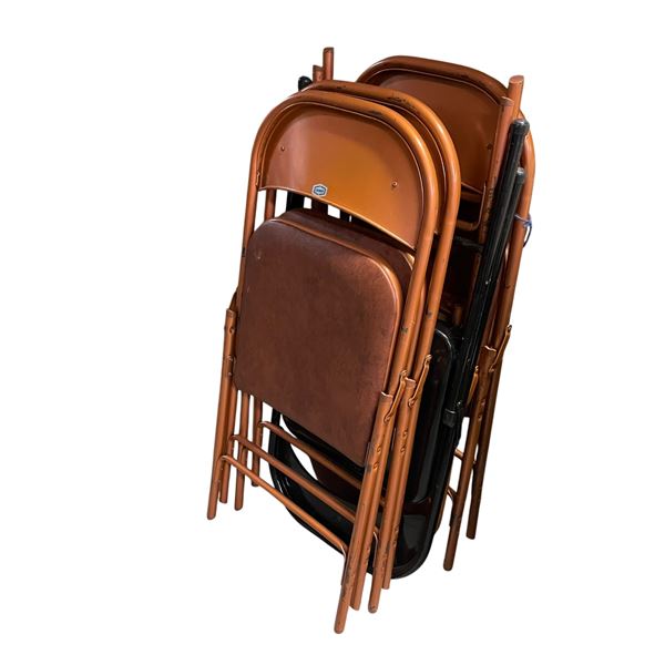 5 1950's Folding Metal/vinyl Chairs