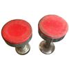 Image 2 : 2 Retro Soda Shop Red Vinyl and Chome Stools 12x12x20"