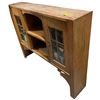 Image 1 : Oak Side Board Topper with Beveled Glass Panel Doors 49.5x10x39"