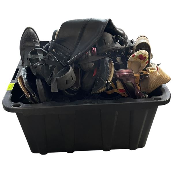 Bin of Shoes and Boots: Cowboys, Spikes, Runners, Heels and More