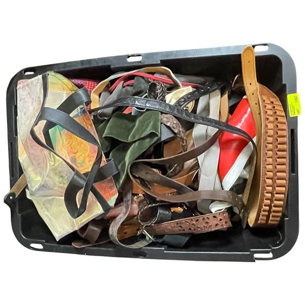 Large Bin Filled with Bags Belts and More