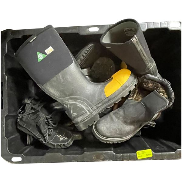 Box Filled with Large Collection of Quality Boots and Shoes