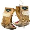 Image 1 : Vintage Leather Indigenous First Nations Beaded Leather Moccasins