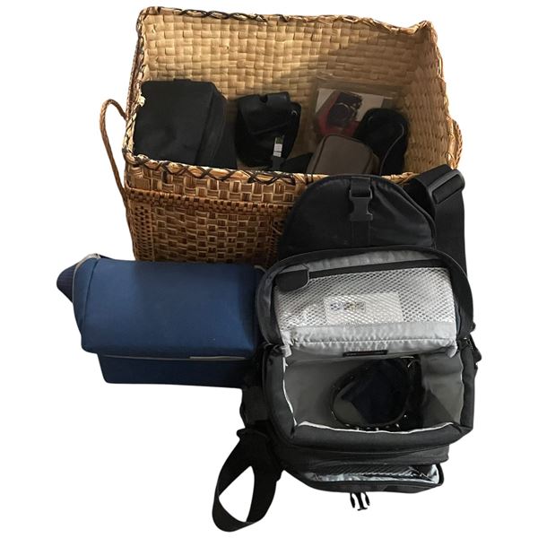 Basket Filled with Camera Bags