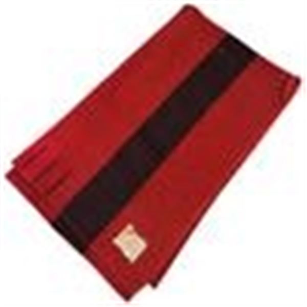 Vintage Bay Blanket - Red with Thick Black Stripe