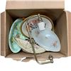 Image 1 : Box of Misc. Plates and a Lamp