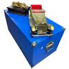Image 2 : Blue Toy Box and Brass Cars 26x13.5x13"