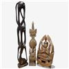Image 1 : African Wood Makonde Shetani Sculpture 31.5" Tall, Teak Thai Theppanom & Hand Carved Buddhist Piece