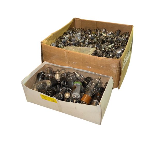 2 boxes of loose assorted vintage vacuum tubes