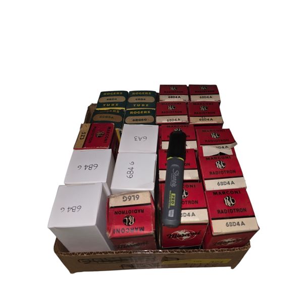 Vintage Vacuum Tubes Original Boxes Rogers Marconi