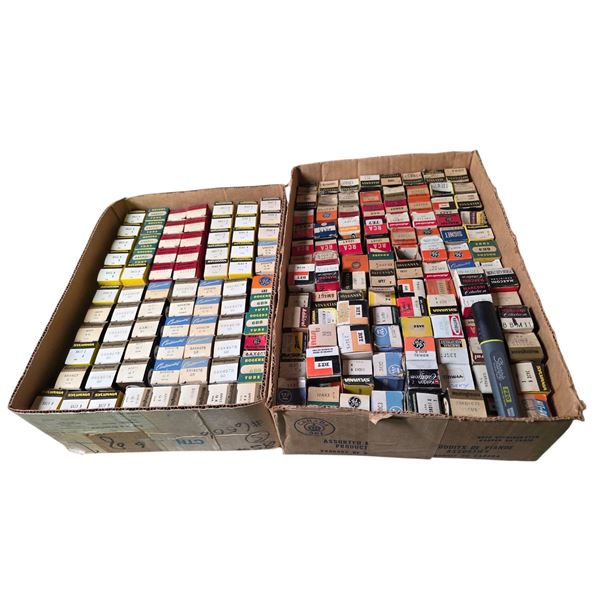 Vintage Electronic Vacuum Tubes Original Boxes Sylvania Rogers Marconi Westinghouse GE RCA