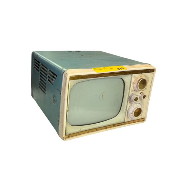 Vintage Turquoise Portable Tube CRT Television TV - Marconi