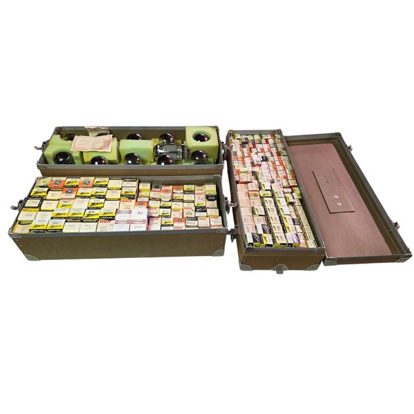 Vintage Stackable Technicians Tube Case - Full of Assorted Tubes in Original Boxes