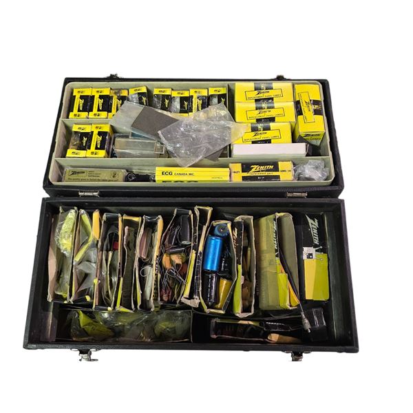 Vintage Zenith Technicians Tube Caddy - Full of Assorted Tube Parts and Tubes