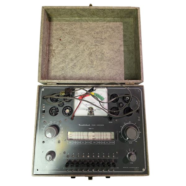 Vintage Electronic Tube Checker Tester Case Heathkit - Includes TC-2 model number. In original case.