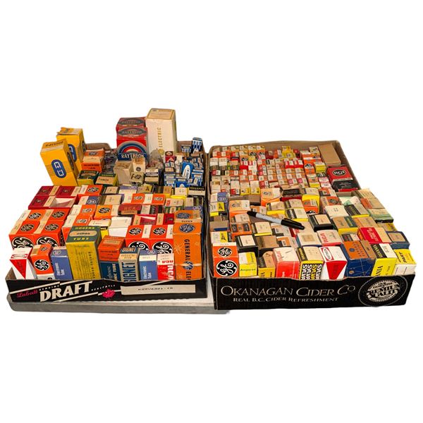 Vintage Vacuum Tubes Bulk Collection In Original Boxes RCA Sylvania GE Westinghouse Marconi