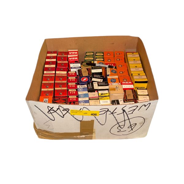 Vintage Vacuum Tubes Bulk Collection In Original Boxes RCA Sylvania GE Westinghouse Rogers Motorola