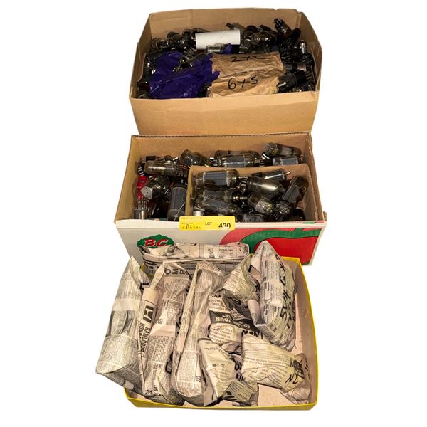 Large Group of Assorted Sorted Loose Vacuum Tubes - Models: 5V4G, 2X2, 6X5 and more