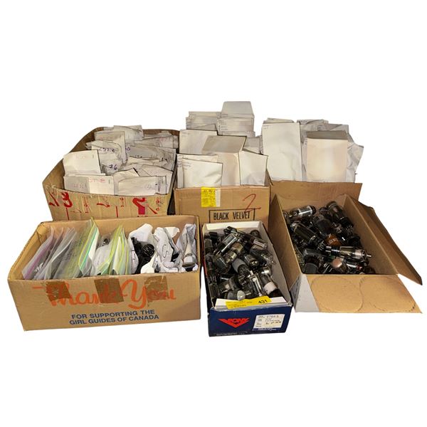 Large Group of Assorted Sorted Loose Vacuum Tubes - Models: 12AD6, 5AS8, 25L6 and more