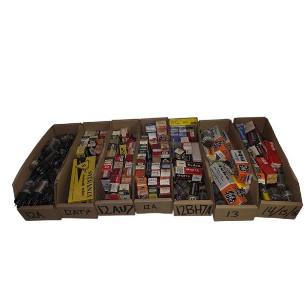 Large Group of Sorted Assorted Loose and NIB vacuum Tubes: RCA, CGE, Dixie, Rogers, Signet, Westingh