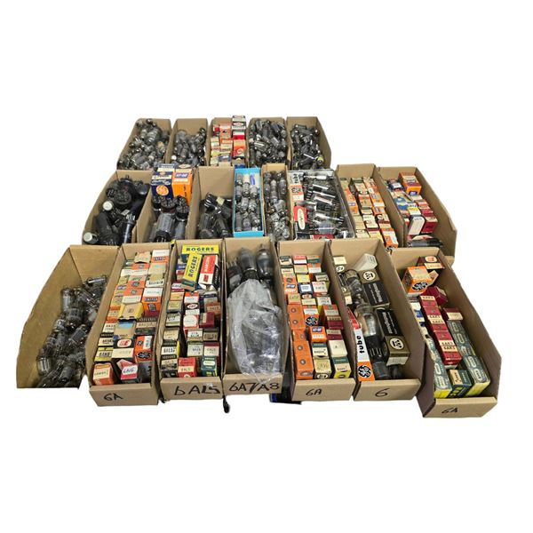 Large Group of Assorted Sorted Loose and NIB Vacuum Tubes: CGE, Marconi, Rogers etc - Models: 3, 6A,
