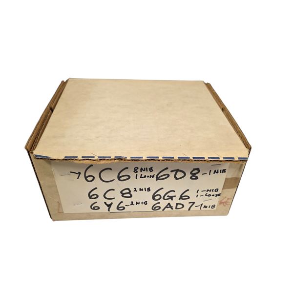 Box of Vintage Loose and NIB Vacuum Tubes: Philco, CGE, Rogers etc - Model: 6C6, 6D8, 6G6 and more