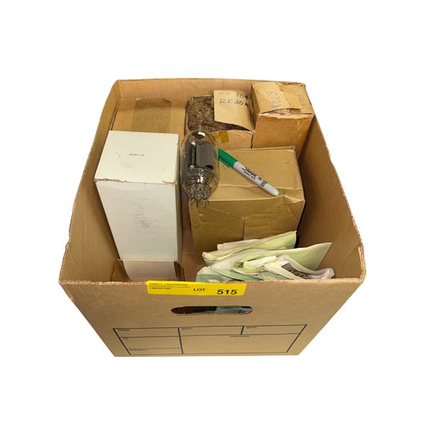 Box of Vintage Assorted Loose and NIB Vacuum Tubes