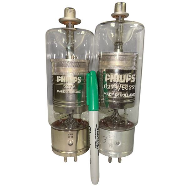 Pair Vintage Philips 6279 / 5C22 Hydrogen Thyratron Vacuum Tubes Made In Holland