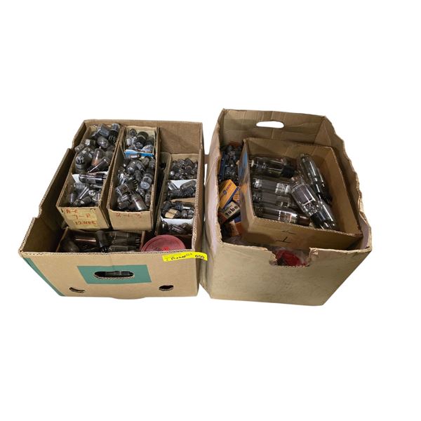 Large group of assorted vintage loose vacuum tubes