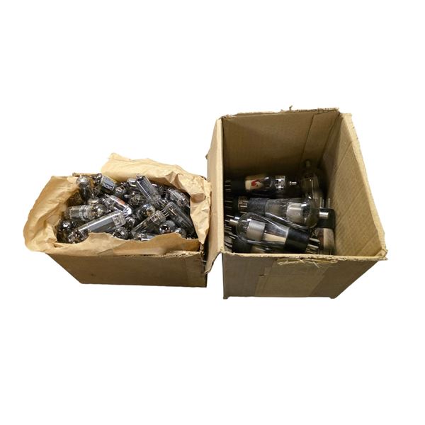 2 boxes of assorted vintage vacuum tubes