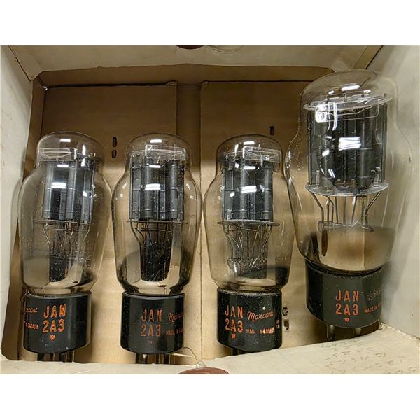 Set of 4 JAN 2A3 vintage vacuum tubes