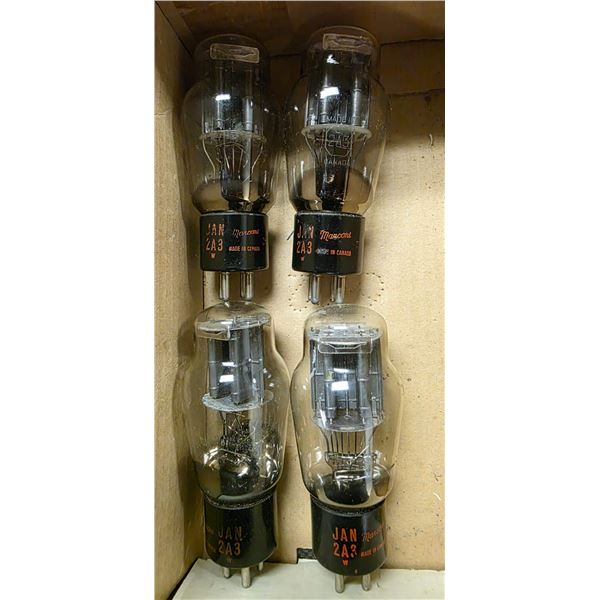 Set of 4 JAN 2A3 vintage vacuum tubes