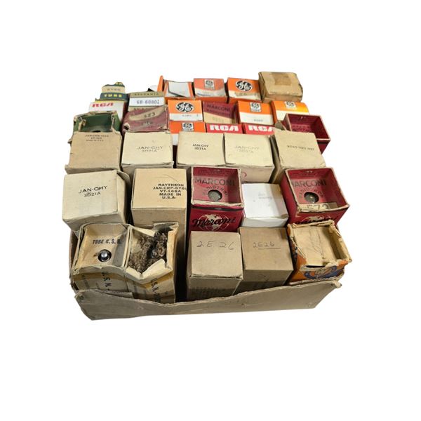Assorted Vintage Power Transmitting and Radio Vacuum Tubes RCA, Marconi, GE, Sylvania, Raytheon