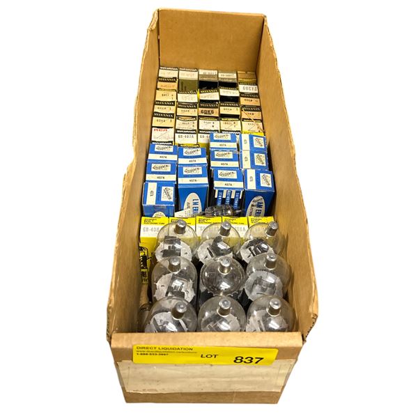 Box of assorted vintage vacuum tubes loose & in box