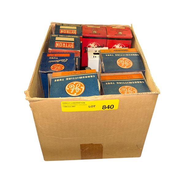 Assorted vintage vacuum tubes - 837, 814, HY65, 832A etc,